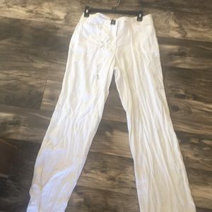 White linen pants